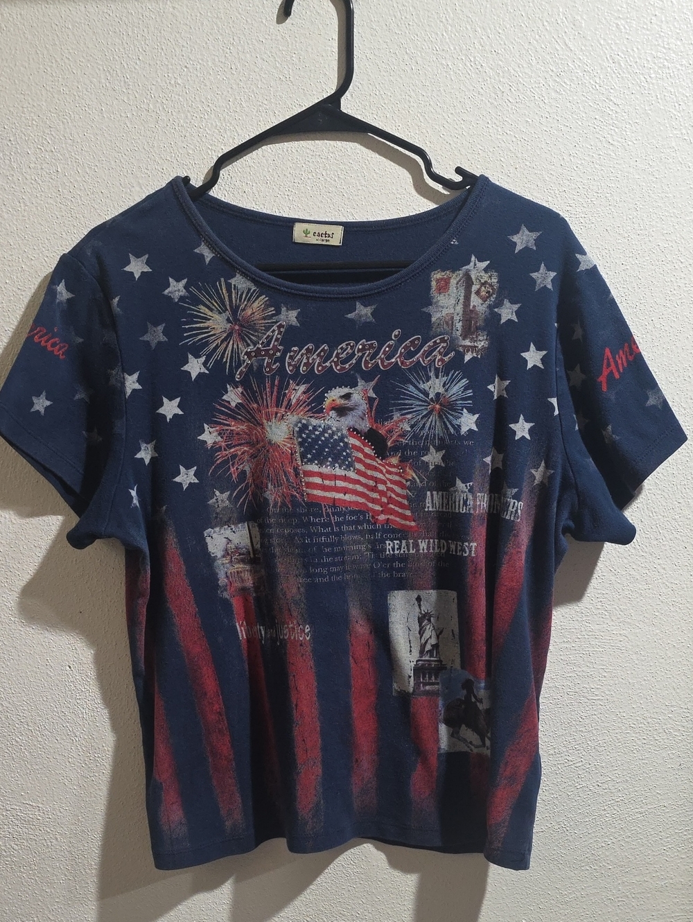 Cactus Y2K America Short Sleeved T-Shirt